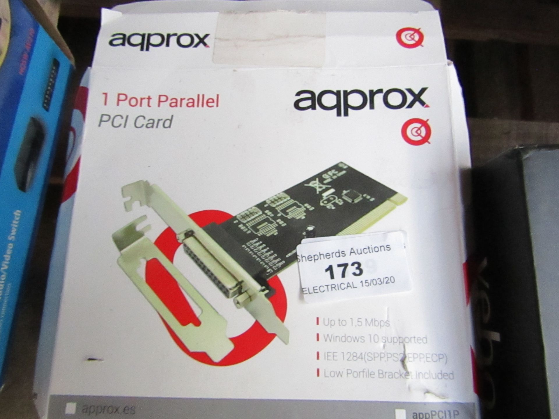 Aqprox - 1 Port Parallel PCI Card - Untested & Boxed.