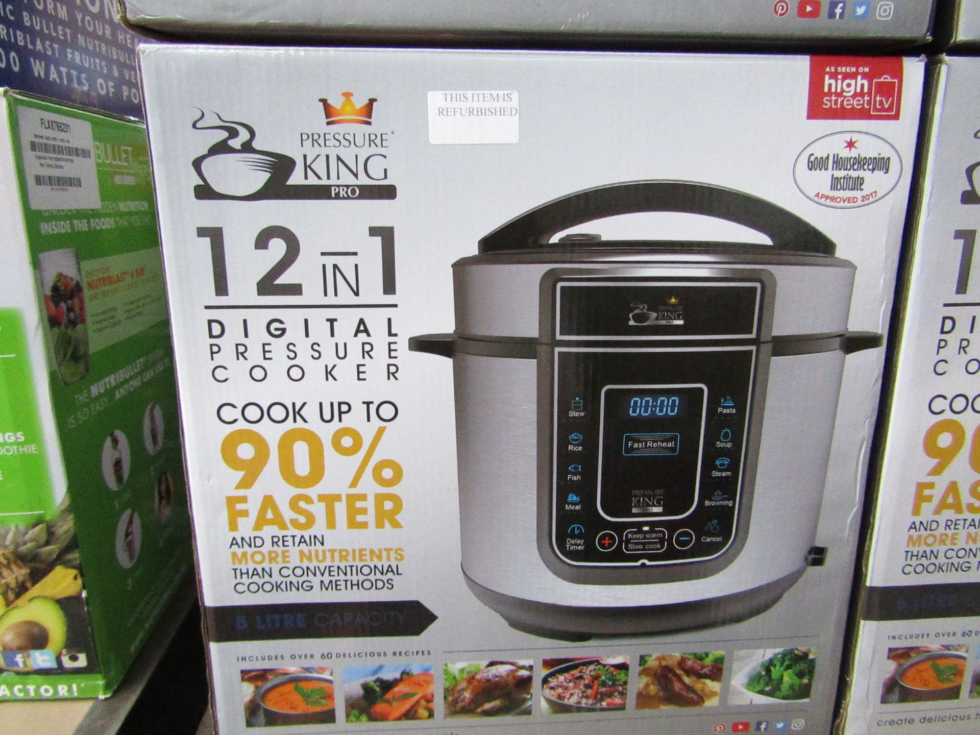 | 1X | PRESSURE KING PRO 12 IN 1 DIGITAL PRESSURE AND MULTI COOKER SILVER | REFURBISHED AND