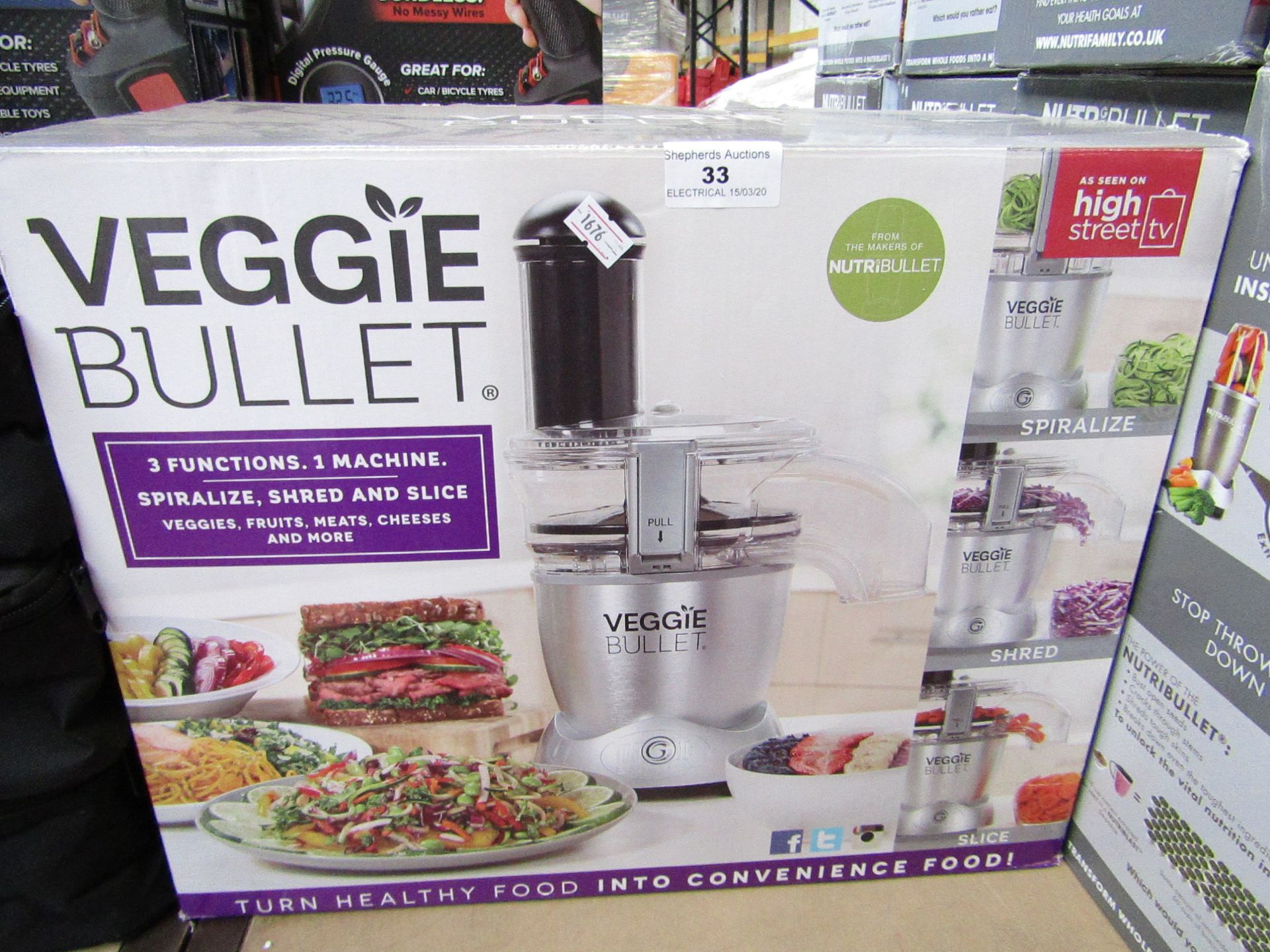 | 1X | VEGGIE BULLET | REFURBISHED AND BOXED | NO ONLINE RE-SALE | SKU C5060191466851 | RRP £129.