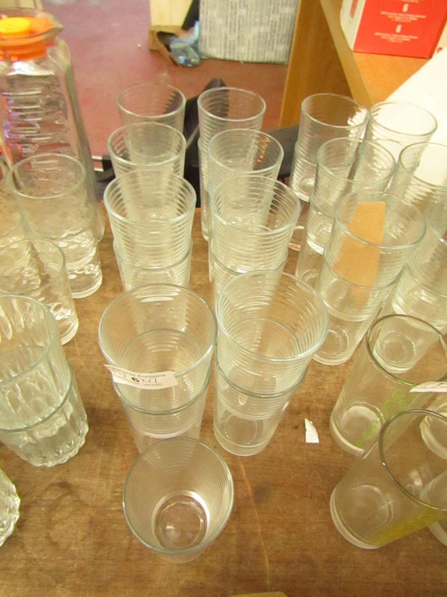 Set with 17 Drinking Glasses. Unused