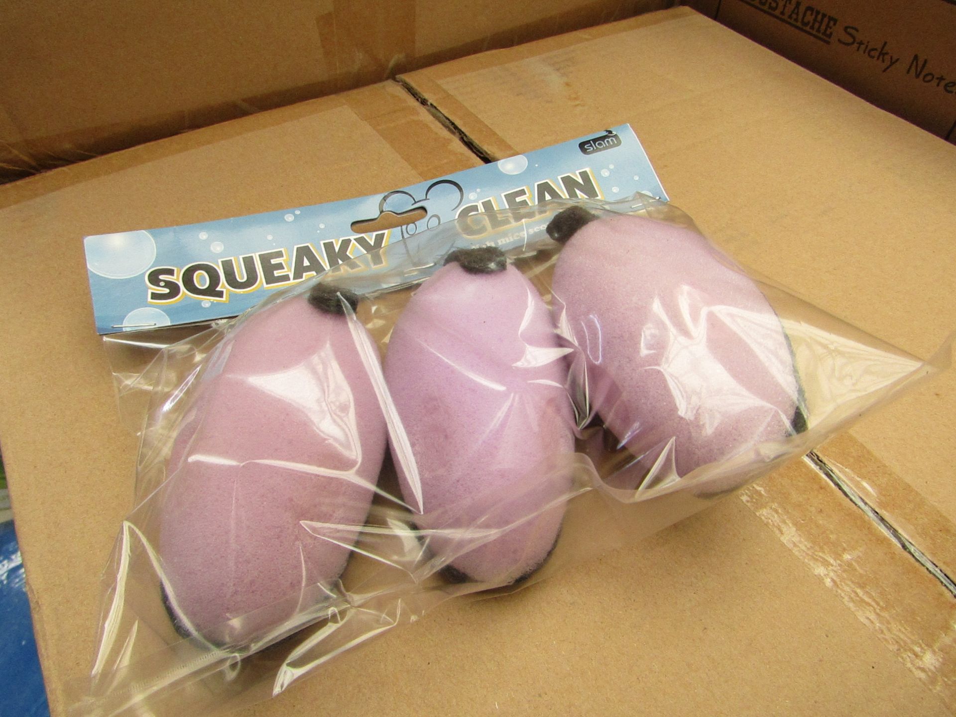 Box of 96x Squeaky Clean - Mice Scrubbers - All Packaged & Boxed.