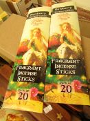 12 x Ancient Wisdom pascks of 20 Sticks Hidden Garden Fragrant Incense Sticks