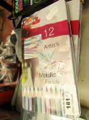 8 items being 2 x Grafix 12 Metallic Artists Pencils & 6 x Artists 12 Water Colour Pencil Sets new