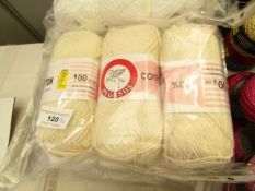 2 x packs of 3 per pack 100 g.net Pegasus 100 % Cotton Craft Cotton new & packaged