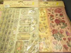 18 x Embossed Sticker Sets new see image for designs