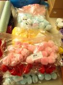 7 x bags of various coloured Crafts 25mm Pom Poms new