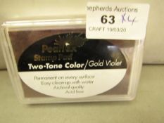 4 x Pearl Ex Two Tone Colour Stamp Pads Gold VioletRRP £6.99 each new & sealed