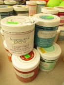 6 x various colours Americana Decor 236ml Chalky Finish Water Base Paints new see image