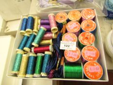 approx 45 x various Colours Gutterman Metallic Reels of Threads new see image for examples