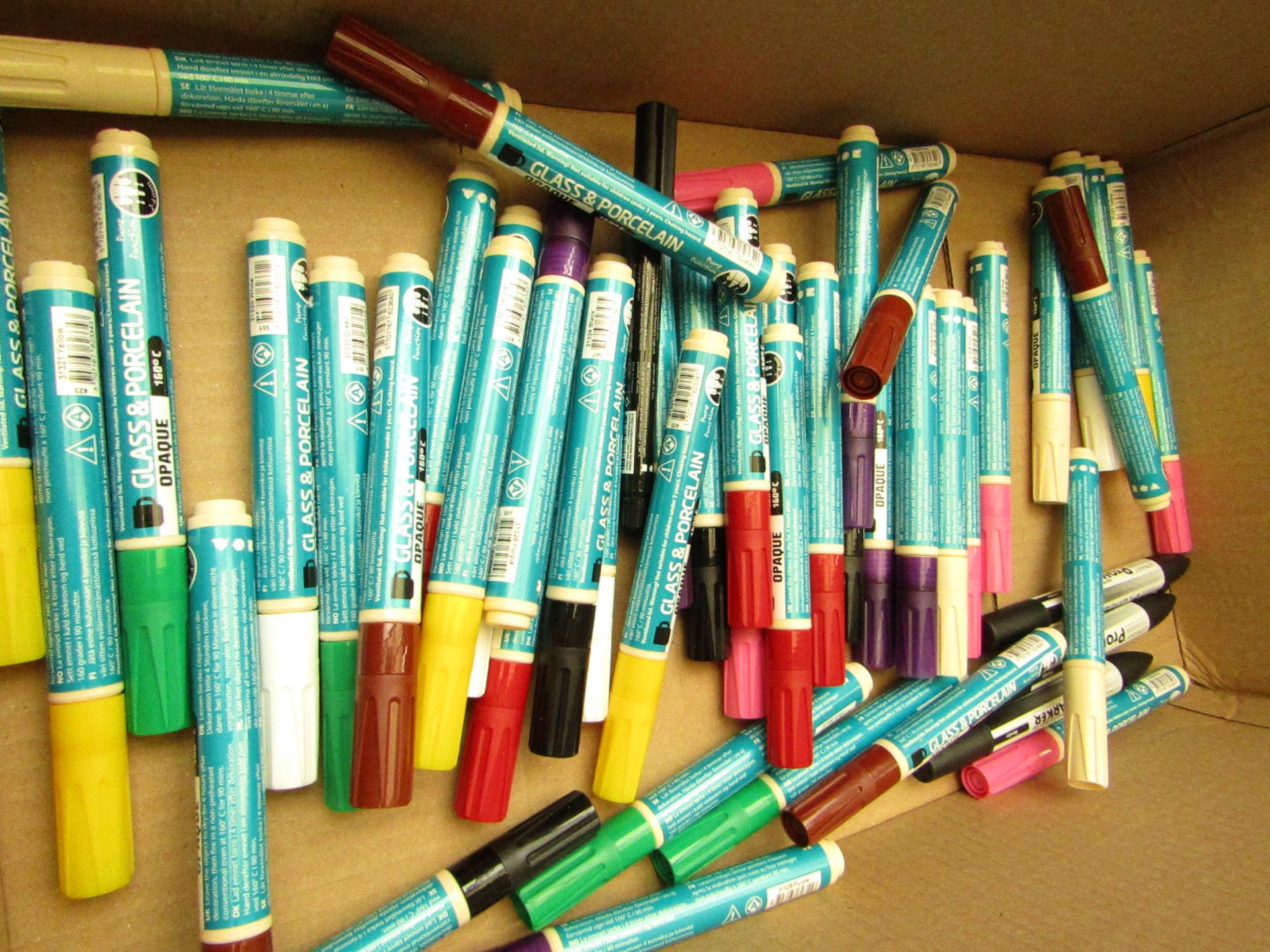 20 x various Coloured Glass & Porcelain Pump Action Pens new picked randomly