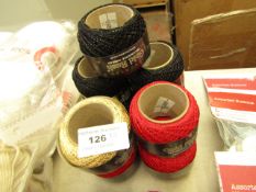 9 x various Colours Lincatex Gold Rush 20g Decorative Threads new see image for colours