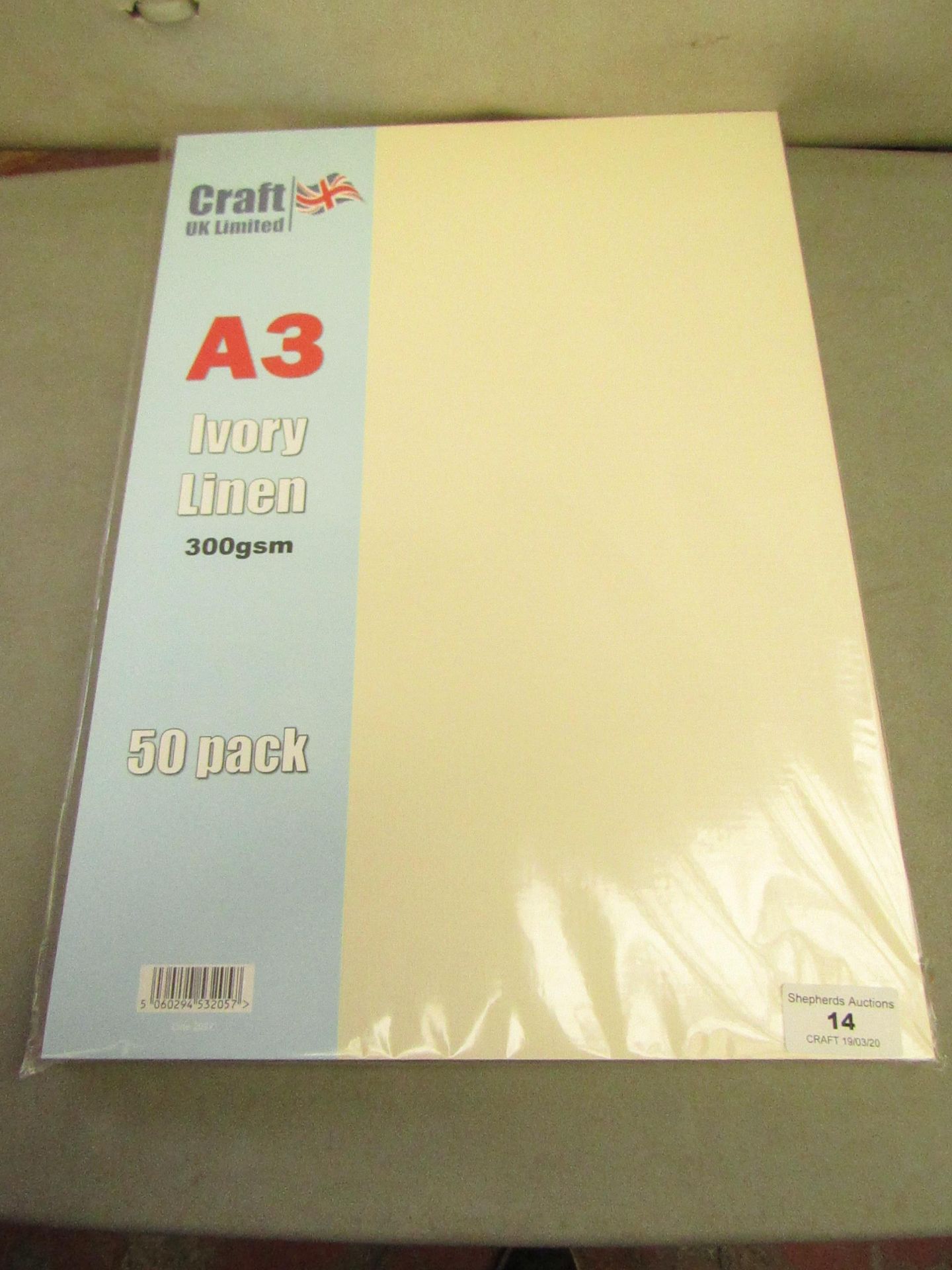 Craft Uk Ltd A3 Ivory Linen 300gsm 50 Sheets new & packaged