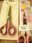 2 items being 1 x Woodware On Stick Craft Scissors & 1 x XCut Non Stick Prescision Scissors new &