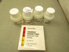 5 x items being 4 x Pinflair 100ml Craft Glaze RRP £10.99 each & 1 x pack of 6 Dylon Fabric Painting