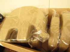 8 x 24cm Papier Mache Elephants new & packaged