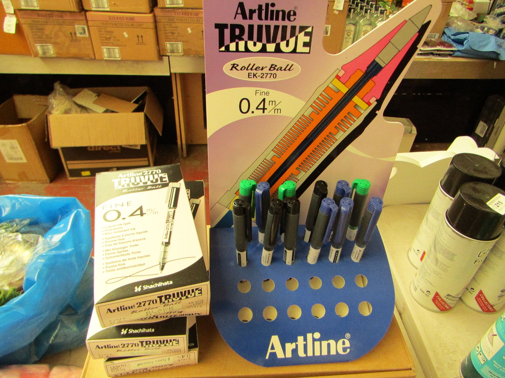 1 x set of 36 Artine Truvue Roller Ball 0.4mm Pens being Black, Red, Green & Blue colours inc