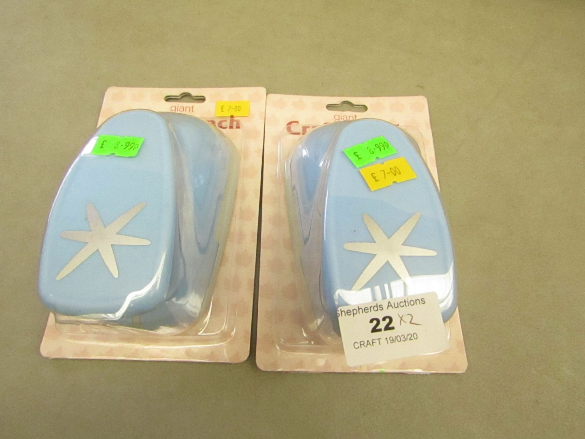 2 x Giant Craft Punch RRP £8.99 each new & packaged see image for design)