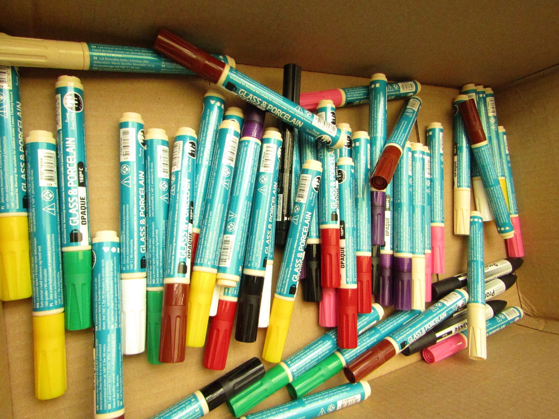 20 x various Coloured Glass & Porcelain Pump Action Pens new picked randomly