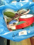 Approx 40x various branded and sized ribbon accessories, new.
