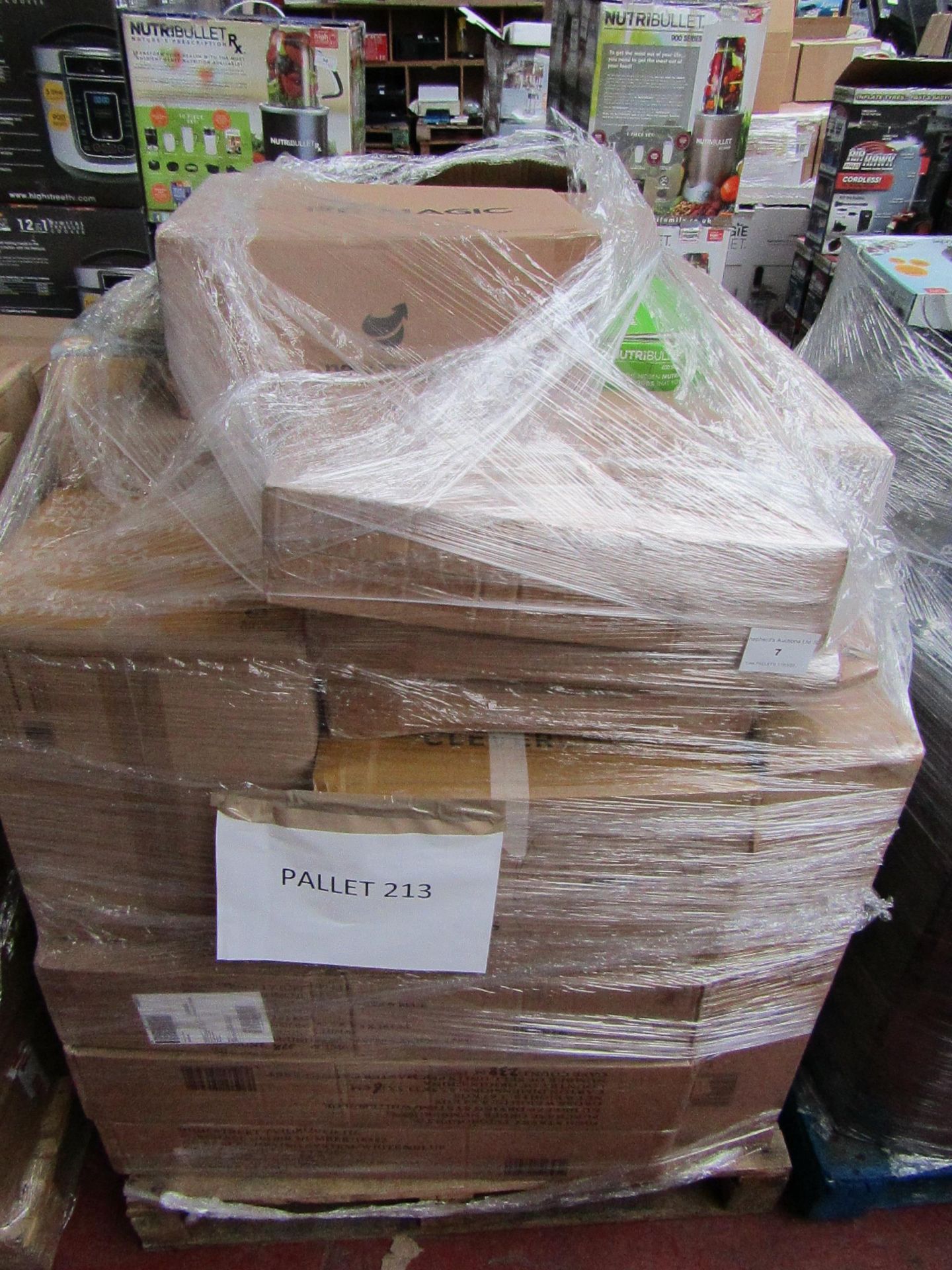 | 43X | THE PALLET INCLUDES CLEVER CHEFS, NUTRI BULLETS, NU BREEZE DRYERS AND MORE | BOXED AND