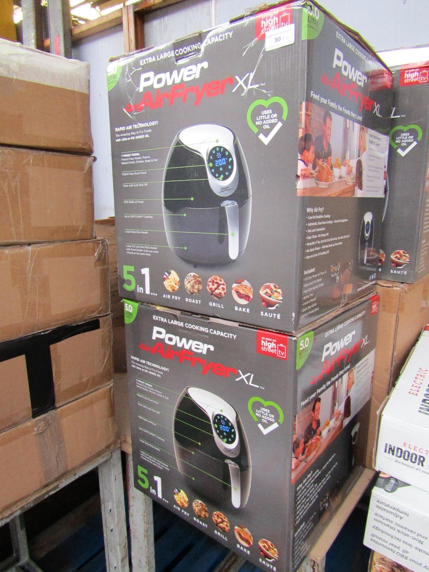 | 6X | POWER AIR FRYER 5L | UNCHECKED AND BOXED | NO ONLINE RE-SALE | SKU C5060191469838| RRP £129.