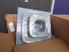 2x Chrome and Diamante ceiling lights, new and boxed