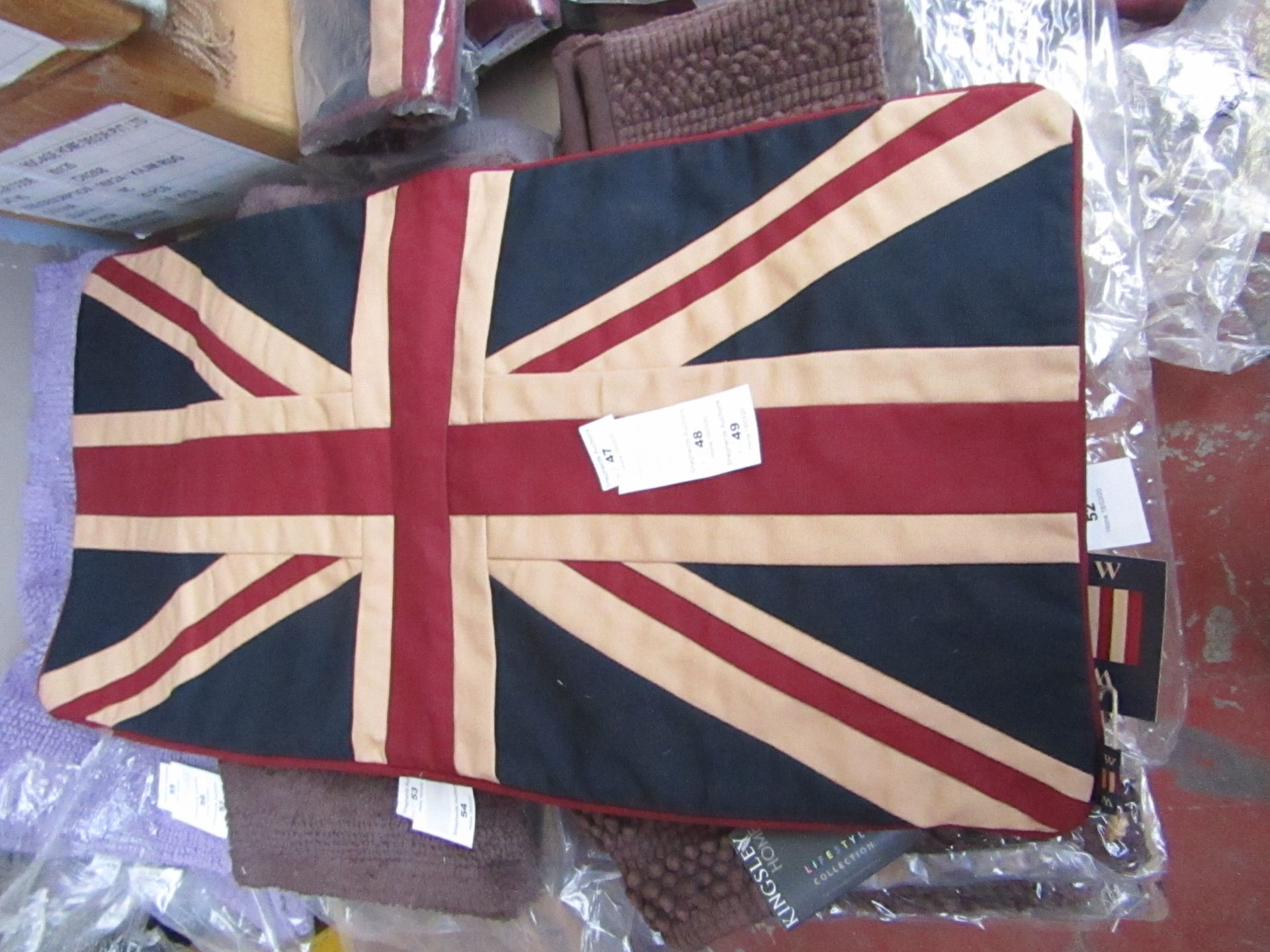 2x Union Jack Cushion Cover 30 x 15in, new and packaged.