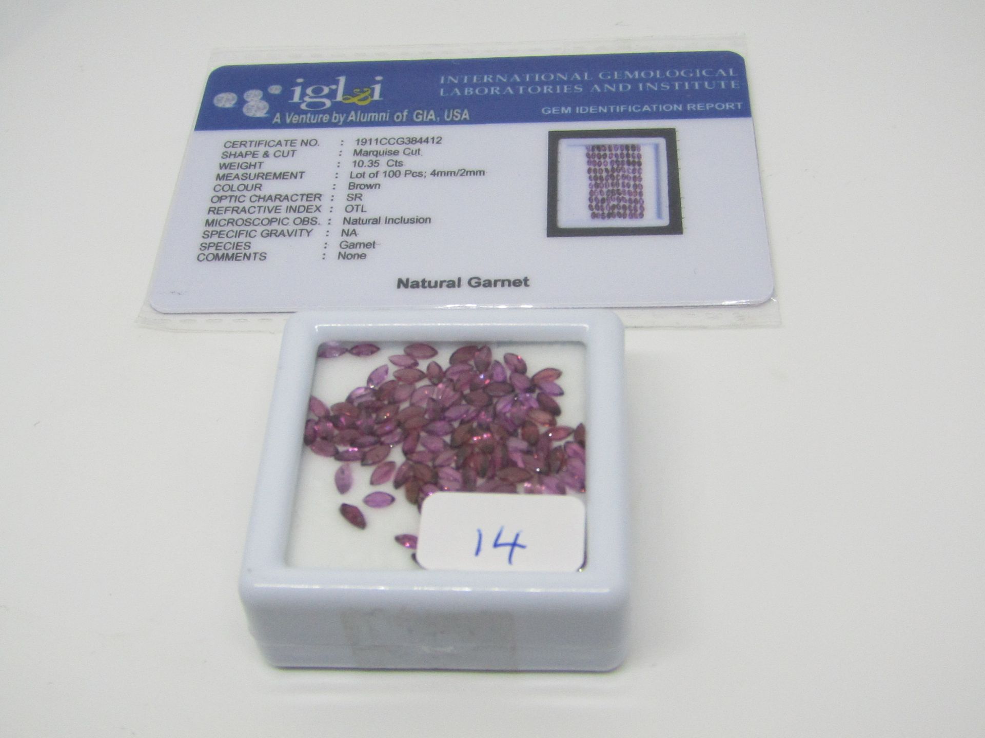 Natural Garnet 10.35 carat 100 pieces - Beautiful Marquise cut - Sparkling Purplish Red - this