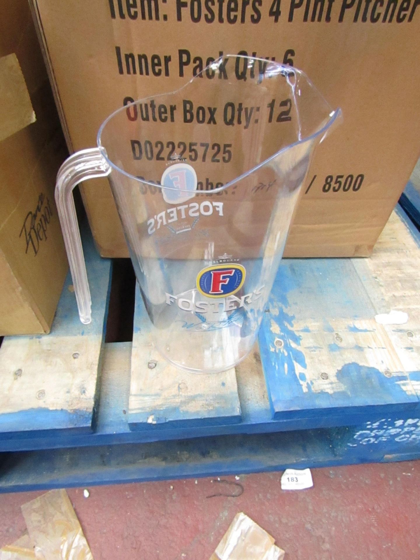 12x Fosters 4 Pint Pitcher's - All New Packaged & Boxed.