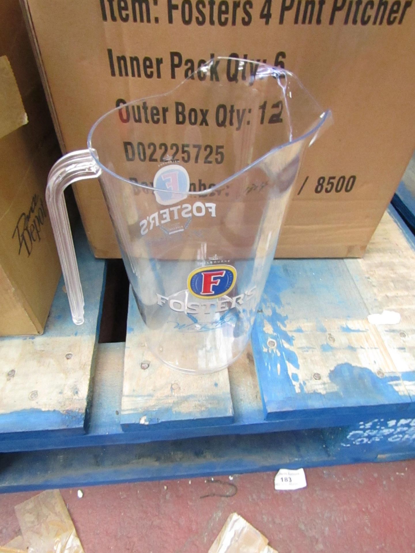 12x Fosters 4 Pint Pitcher's - All New Packaged & Boxed.