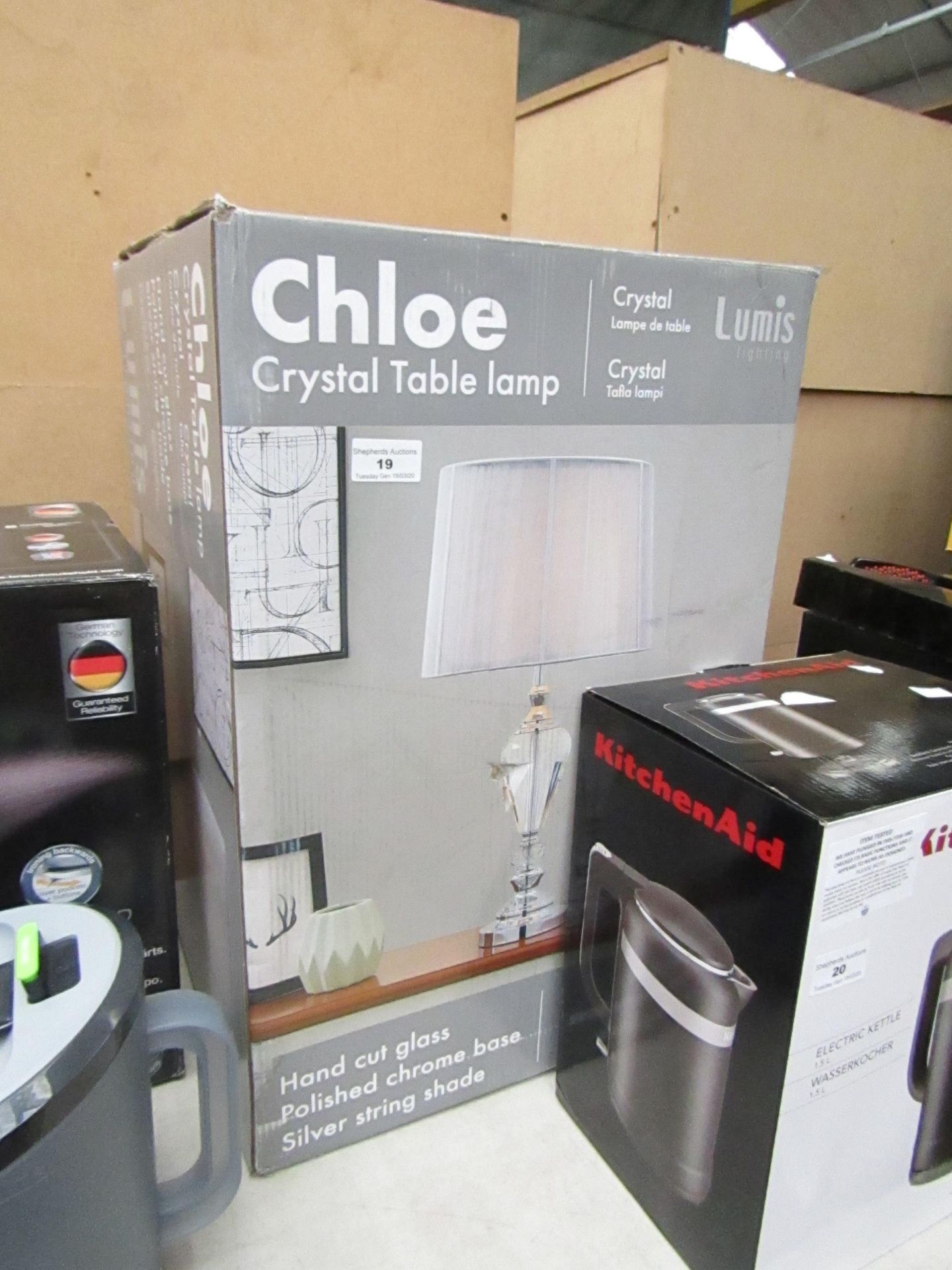 LUMIS- Chloe Crystal Table Lamps - Untested & Boxed.