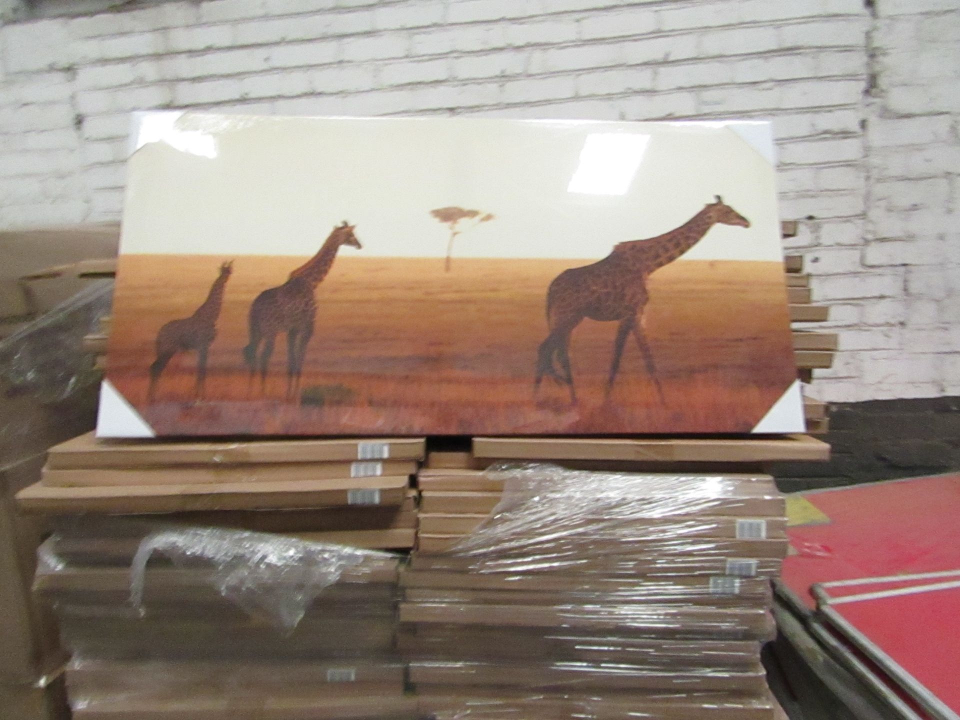 Pallet of approx 140 large Savannah Scene canvas prints, new
