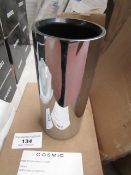 Cosmic stainless steel brush holder, new and boxed.