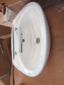 2x Oxford 2TH cloakroom basin, new and boxed.