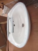 2x Oxford 2TH cloakroom basin, new and boxed.