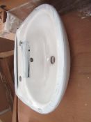 2x Oxford 2TH cloakroom basin, new and boxed.