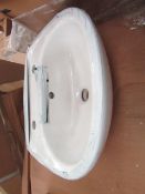 2x Oxford 2TH cloakroom basin, new and boxed.