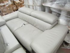 Nicoletti Lipari 2 seater soifa with multi postion head rests in light grey leather, RRP circa £