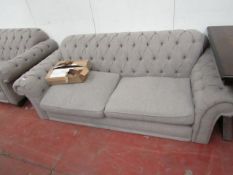 2 Seater Button back Sofa, with wooden feet, no major damage