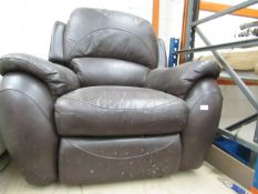 La Z Boy Manual reclining armchair, tested wrking hgas discoloured patch on it