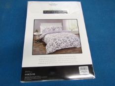 Sanctuary Elissia Purple Reversible Duvet Set Double, Includes duvet cover and 2 pillow cases, 100 %