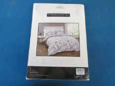 Sanctuary Elissia Purple Reversible Duvet Set Kingsize, Includes Duvet cover and 2 Matching pillow