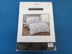 Sanctuary Elissia Purple Reversible Duvet Set Kingsize, Includes Duvet cover and 2 Matching pillow