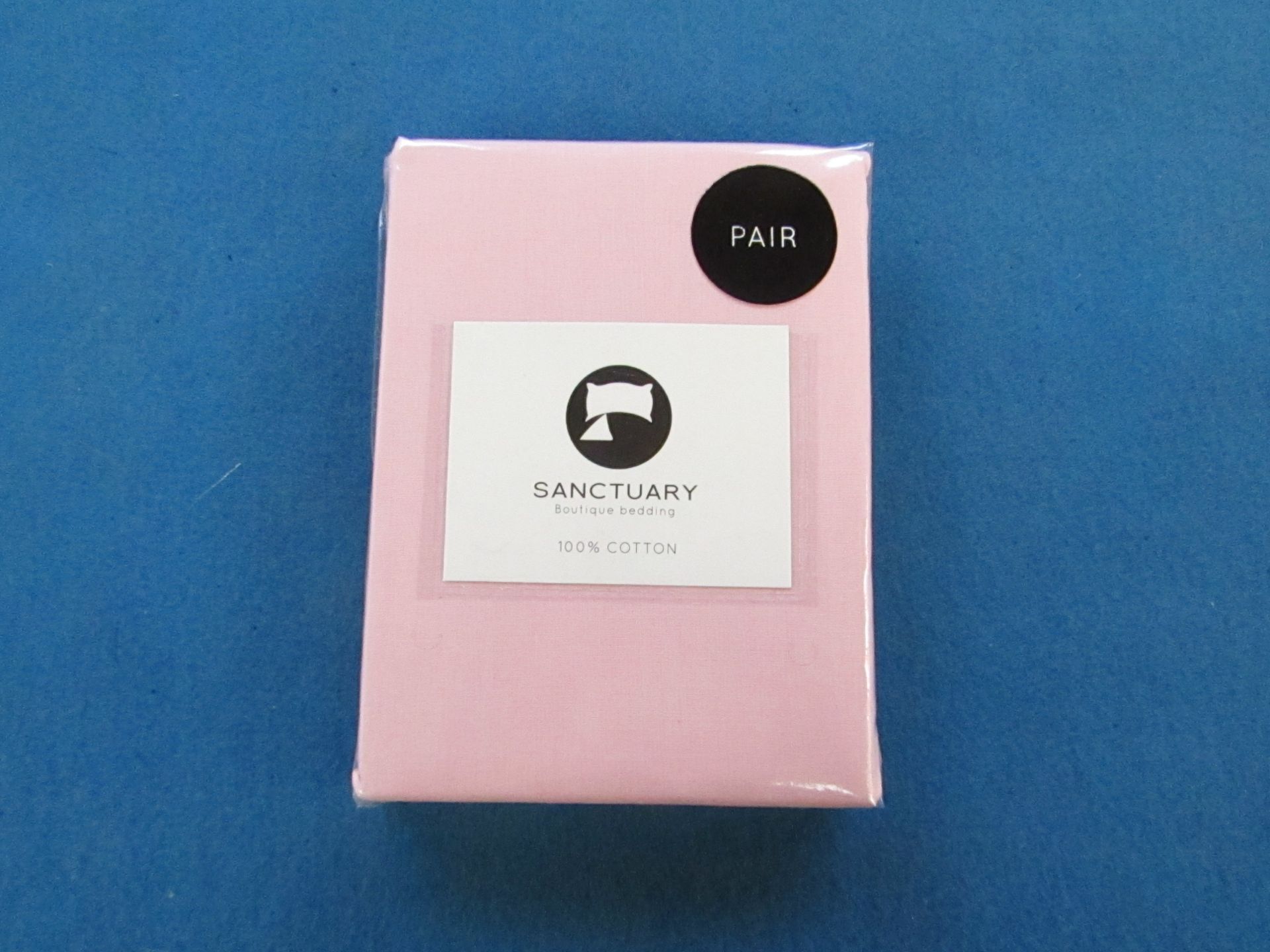 1 X Pair of Sanctuary Plain Housewife Pillowcases Blush 48 X 76 + 18cm Flap 100 % Cotton,new &