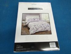 Sanctuary Elissia Purple Reversible Duvet Set Double, Includes duvet cover and 2 pillow cases, 100 %