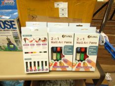 8x Tanel 2 in 1 nail art pens, new and boxed.