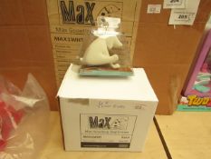 4x Boxes of 6 Max scooting dog earasers, new and boxed.