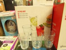 1 x Glass4you.com 12 Piece Set of Glasses. Boxed