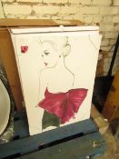 4 x Large Lady Canvas Prints. New & Packaged