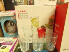 1 x Glass4you.com 18 Piece Set of Glasses. Boxed